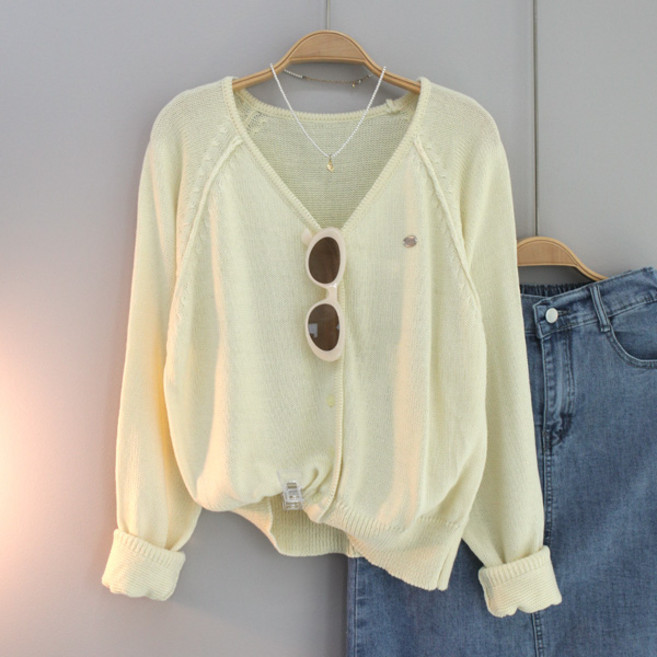 달콩 여성 니트가디건 봄신상 기본가디건 CAMEL팬던트브이넥가디건