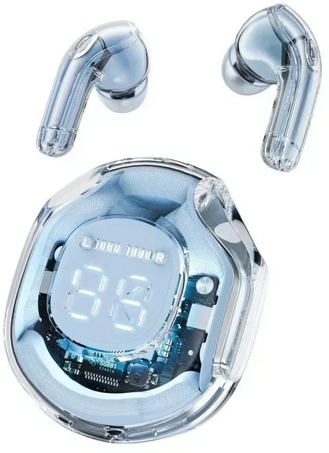 T8 PRO Tws 블루투스 이어버드 LED 디지털 디스플레이 투명 무선 인이어 이어폰 샤오미 화웨이 아이폰, 02 파란