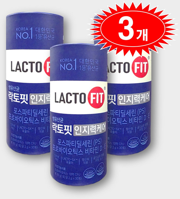 종근당건강 락토핏 인지력 케어 30p, 60g, 3개