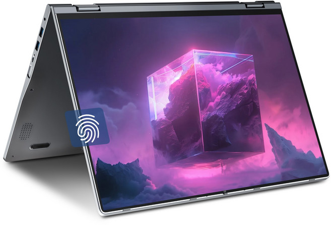 JUMPER 2-in-1 16인치 컨버터블 노트북 N5095 4GB RAM 128GB SSD 터치스크린 지문인식 WiFi6, JUMPER J1 SEUN186, WIN11 Home, 회색