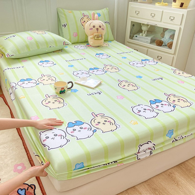 치이카와 귀여운 침대용품 매트리스커버 캐릭터 침대 커버+베갯잇