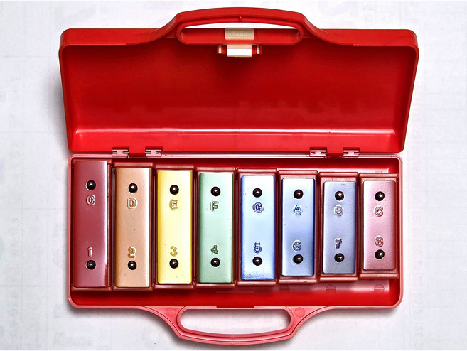 명창 실버스타 공명 실로폰8키(적색)음계분리형 무지개 칼라음판, 1개, 적색, 8판