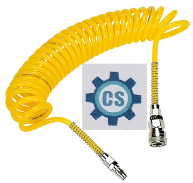 청사기공 국산 고급 돼지꼬리호스 콤프레셔 코일호스8*5M(카플링), 5개