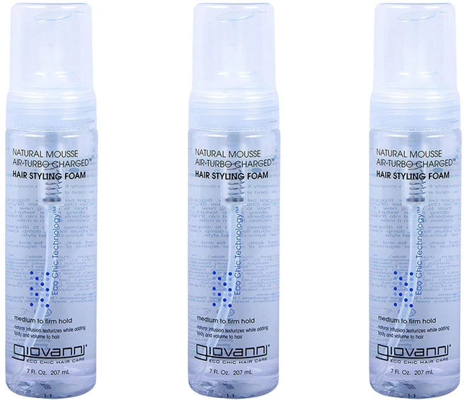 지오바니 내추럴 무스 에어-터보 차지드 헤어 스타일링 폼, 207ml, 3개 - 쿠팡