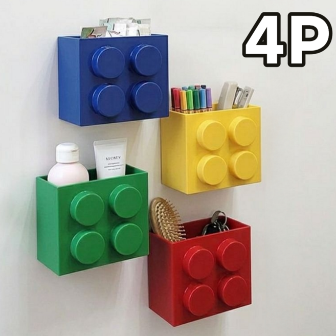 블록 미니 자석 수납함, 1세트, 혼합