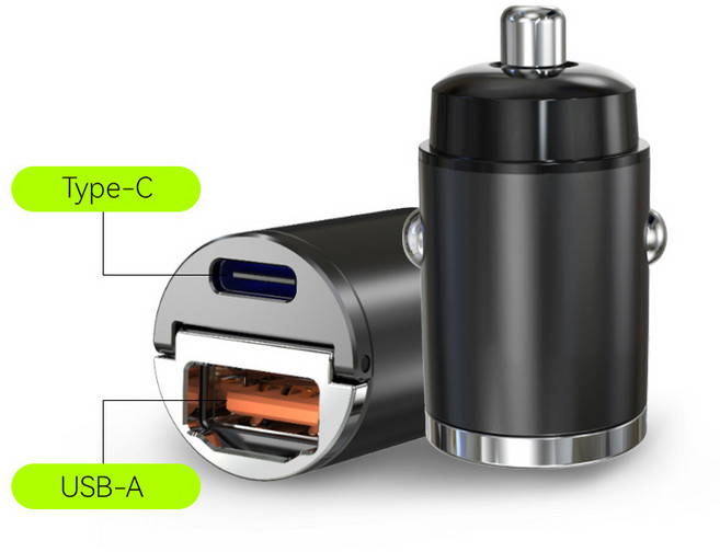 라온 45W 2포트 USB Type-C PD PPS 퀵차지 초고속 스마트폰 핸드폰 차량용 충전기