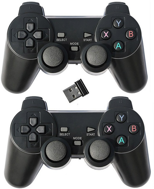 2인용 무선 조이스틱 PC 오락실 TV용 USB 배터리 ABS메탈 스위치 버전 HD, 무선핸들쌍(7번배터리) 수신기, 1개