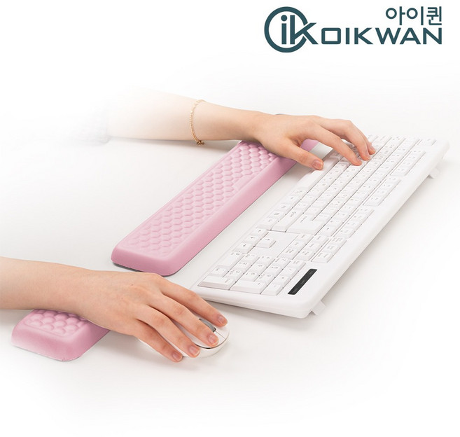 아이퀸 (가죽) 키보드 / 마우스 손목받침대 마우스패드 팜레스트 손목보호 쿠션 -단품, PU 키보드손목받침대-핑크, 1개
