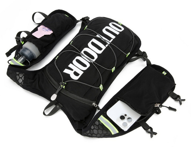 클로버 테크 등산 마라톤 경량 가방, 블랙