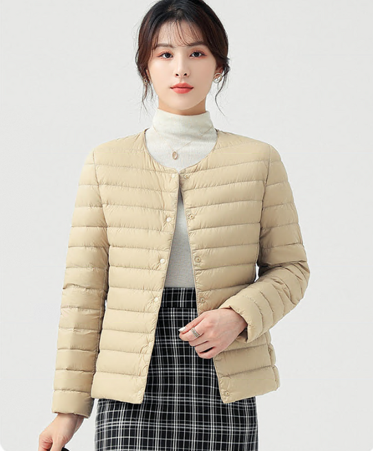 Connect LINK 여성용 몸매보정 다운핏 라운드넥 이너 경량패딩