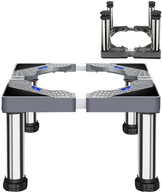 Equator 세탁기 높이조절 받침대 사이즈 높이 조절 가능 건조기 냉장고 다용도 수평계내장형 다리 연장 미끄럼 방지 방진 다용도 거치대, 1개, 스텐 받침대