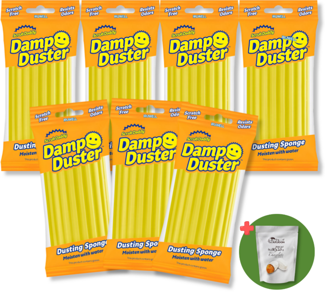 [100%정품] 스크럽대디 먼지 더스트 청소 스펀지 Scrub Daddy Damp Duster 회색, 7개