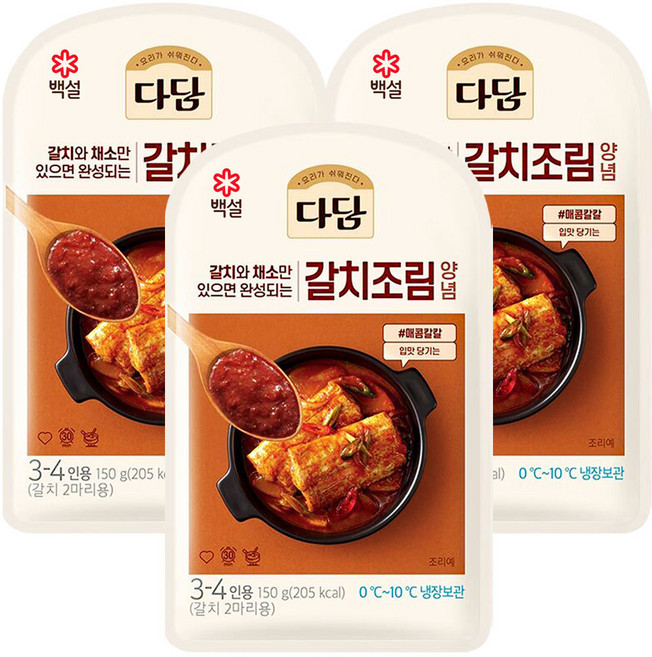 다담 갈치조림 양념, 3개, 150g