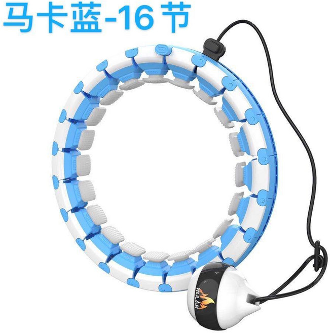 智能呼啦圈 收腹瘦身 不會掉的設計, 1個, 馬卡藍.計數器+3節配件