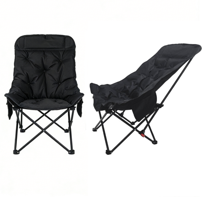 Free Camp 可調節月亮椅 戶外露營躺椅 高背 三檔調節, 1個, 加棉加厚（含收納袋）
