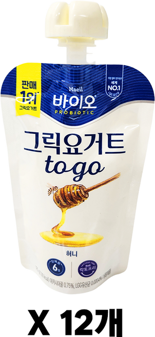 매일바이오 그릭요거트 투고 허니 120g 12개입 1box/냉장무배, 12개