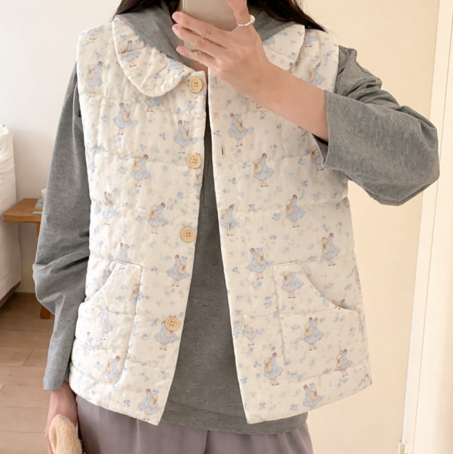 엘리무아 퀼팅 누빔조끼/수면조끼