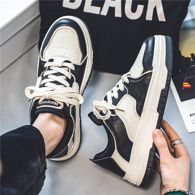 남성 캐주얼화 키높이 운동화 패션 스니커즈 트렌드 보드 슈즈 모던 캐주얼 캔버스 보드화 가죽 캔버스 보드화 보드 슈즈남 어디에나 어울리는 ins 트렌디한 운동화 스니커즈 남성용
