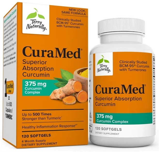테리 내추럴리 CuraMed 375mg 120정 BCM95 커큐민 보스웰리아 흑임자, 1개 - 쿠팡