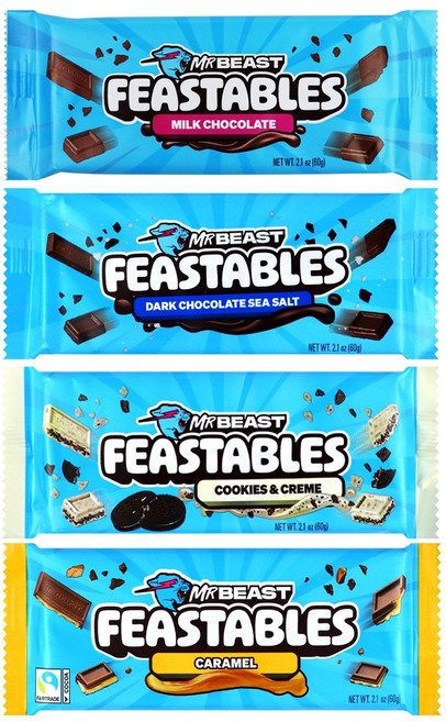 미스터 비스트 피스터블 밀크초콜릿 + 다크 씨솔트 + 쿠키앤크림 +카라멜 세트, 1개, 240