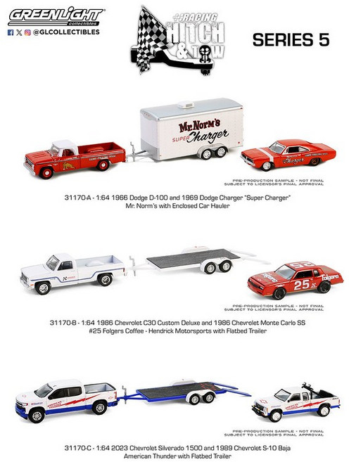 미국 그린라이트 레이싱 어부바 트럭 시리즈 5 미니카 64스케일 다이캐스트 자동차 장난감 미니어처, 3. 쉐보레 실버라도와 S-10 바하, 1개