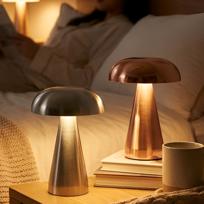 까사로그 머쉬룸 LED 무선 터치 단스탠드 인테리어 조명, S02_로즈골드