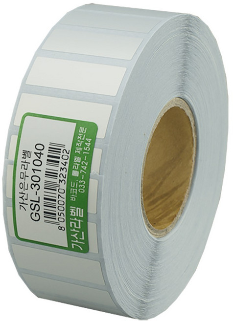 가산라벨 은무데드롱 30X10mm 40지관 전기 전자제품 의료기기 롤라벨(4 000장) GSL-301040