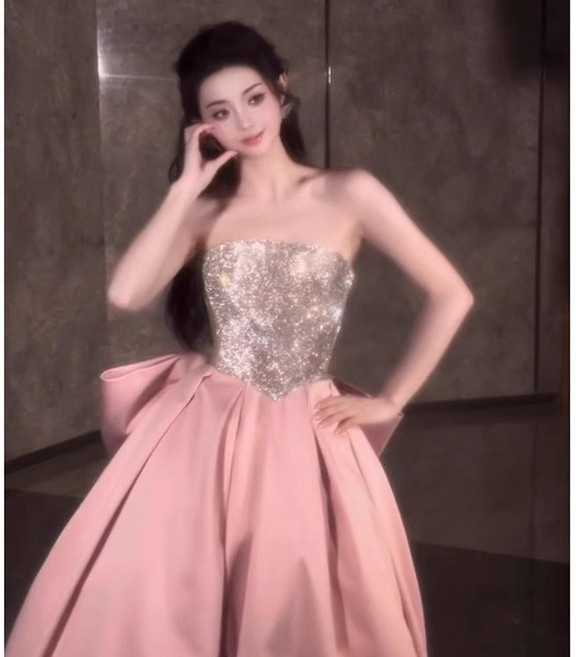晚禮服女新款高端輕奢小衆訂婚敬酒服高級感成人禮生日主持人