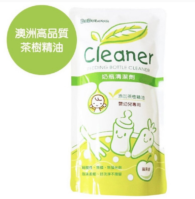 BoBelove 嬰幼兒專用奶瓶清潔液 補充包 蘋果香, 1個