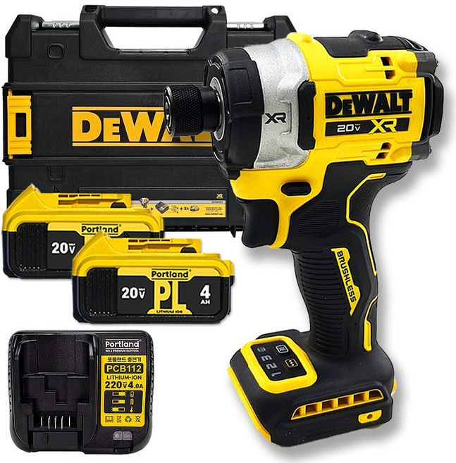디월트 DCF860 20V MAX 플래그쉽 임팩트 드라이버 호환 4.0Ah 포틀랜드 배터리2개 세트 - 강력 토크 무선 고성능, 1세트