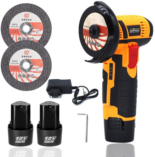 우스틴스 12V 3인치 독일기술 충전식 전동 앵글 그라인더 미니 휴대용, 세트2, 1개