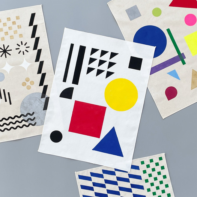 칼라리코 기본도형 스텐실 도안 9장 세트 동그라미 세모 네모