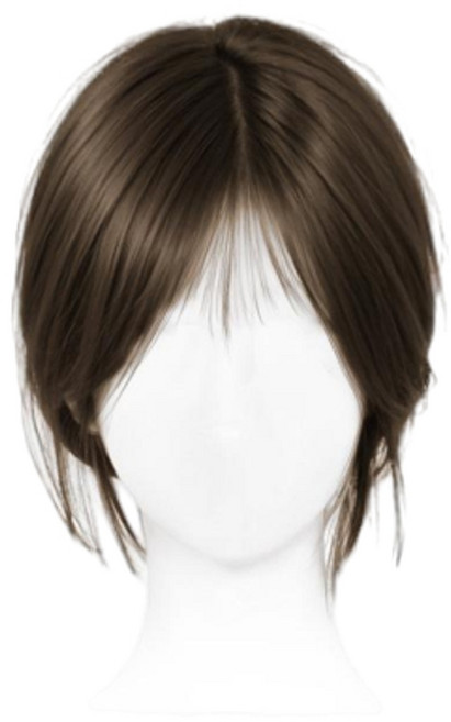 原生修顏八字瀏海假髮增髮片, 法式劉海 - 輕翼網 8*11淺棕色 25cm, 1個