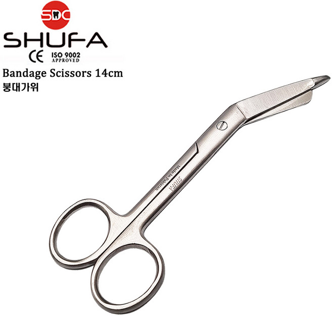 SHUFA 슈파 붕대가위 테이핑가위 14cm 의료용가위 (밴디지시저 / Bandage Scissors), 1개, 슈파 붕대가위 14cm