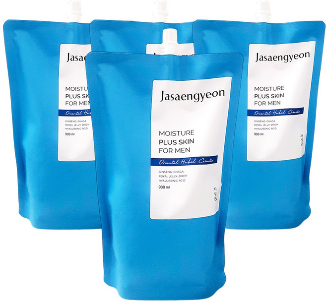 댕기머리 자생연 모이스처 스킨 포맨 900ml 리필 토너, 4개