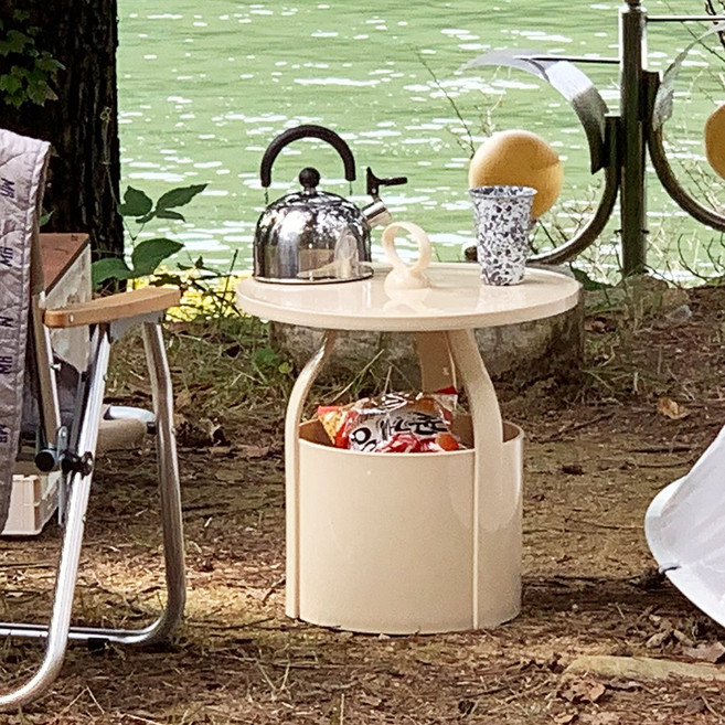 포네라 포키 테이블 협탁 카페 커피숍 캠핑 야외 사출 플라스틱 테이블, 블랙