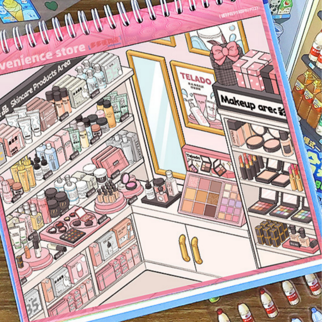 문고라니 3d스티커 입체 방꾸미기 10테마 스티커북 도도마트, 1개