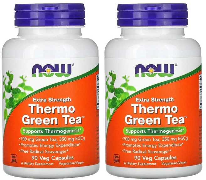 Now Foods Thermogreen Tea Extra Strength 나우푸드 써모그린 티 엑스트라 스트렝스 90 베지캡슐 2병, 90정, 2개 - 쿠팡