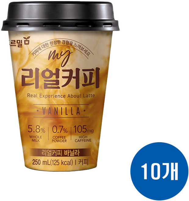 푸르밀 리얼커피 바닐라라떼 250ml, 10개