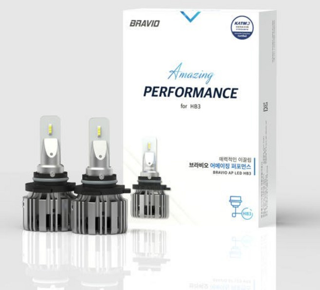 [브라비오] 합법 인증 LED 전조등 헤드라이트 어메이징 퍼포먼스 AP 9005(HB3)