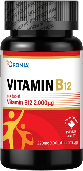 오로니아 비타민 B12 2000mcg 90캡슐, 90정, 1개 - 쿠팡