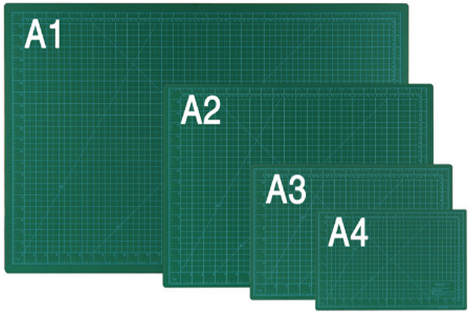 인터탑 문화산업 책상용 컷팅매트 A2~A4 만들기용 작업매트 녹색매트, A2