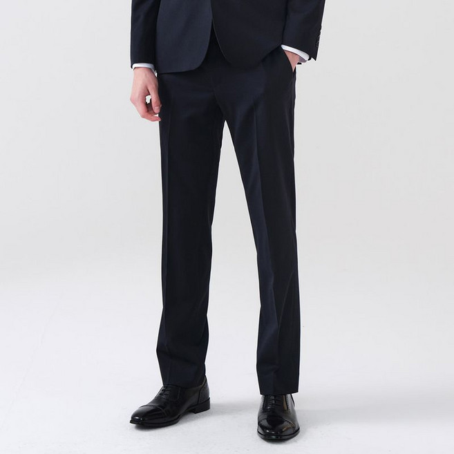 에스티코 울혼방 사방스판 수트팬츠 네이비 슬림핏 SSLVZ12SSN