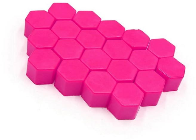 20개 19mm 핑크 실리콘 야광 자동차 휠 타이어 허브 나사 볼트 너트 캡 커버