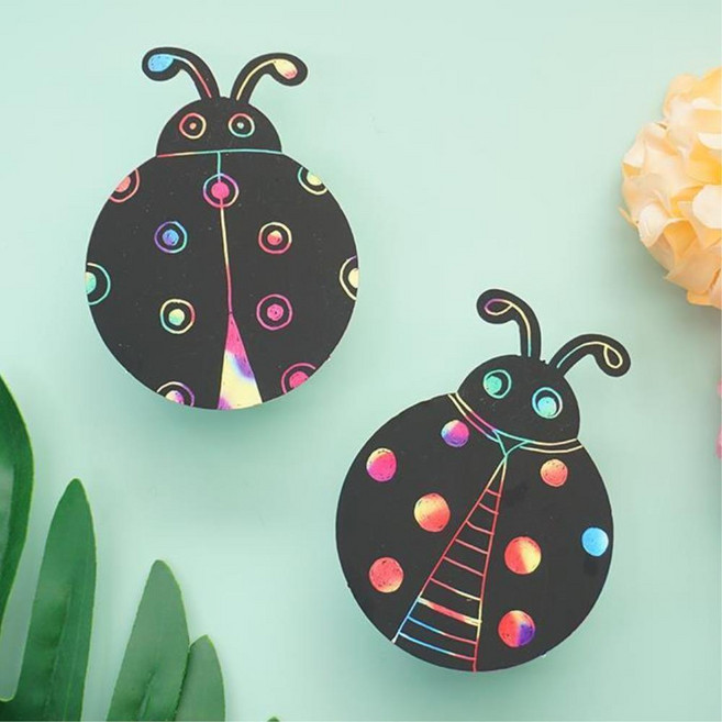 당기면 올라가는 재밌는 스크래치 무당벌레 만들기 5인 자기주도 실버미술 학생 사회복지