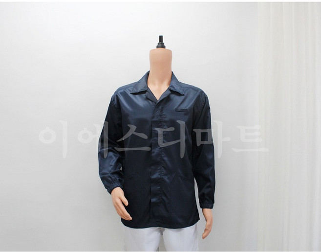 [오늘출발 / 제전사파리] Y카라 네이비 방진복 크린룸 정전기방지 무진복 제전복 반도체복 크린룸복 이에스디마트, 3XL, 남색(Navyblue), 1개