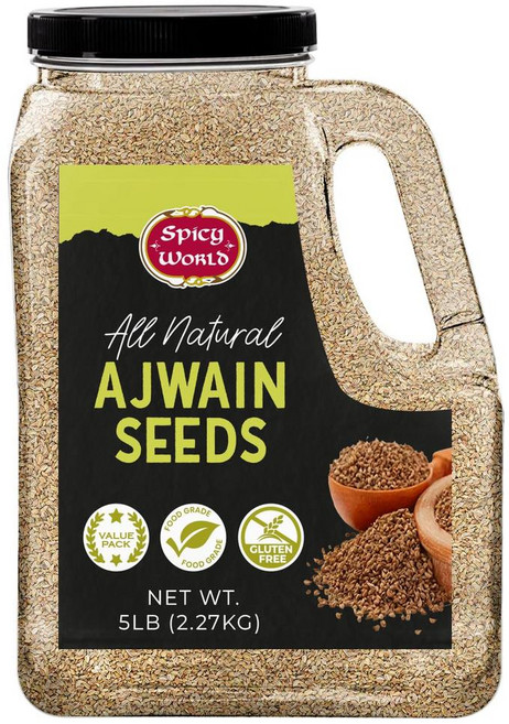 Spicy World 아즈와인 씨앗 캐롬 씨앗 대용량 병, 2.27kg, 1개