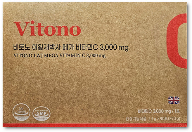 비토노 이왕재 박사 바노 메가 비타민C 영국산 분말, 1박스, 3g