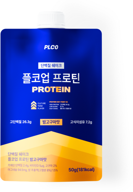 플코업 프로틴 밤고구마맛 단백질 쉐이크 파우치, 7개, 50g