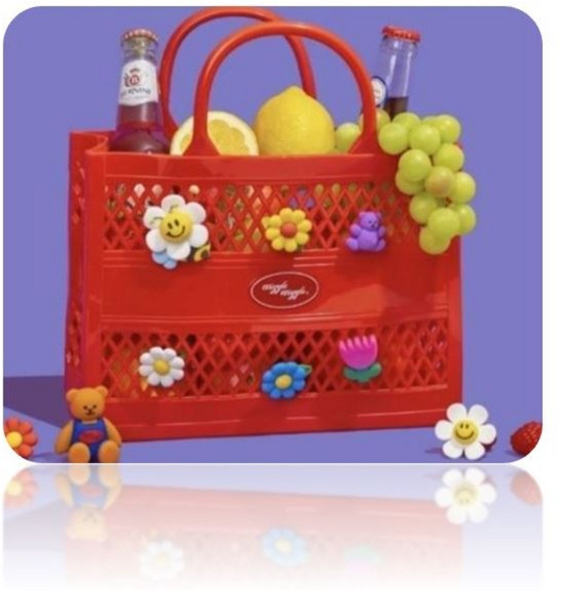 씨유 CU 위글위글 젤리백 옐로우 핑크 블루 퍼플 오렌지 레드 수영 비치 가방